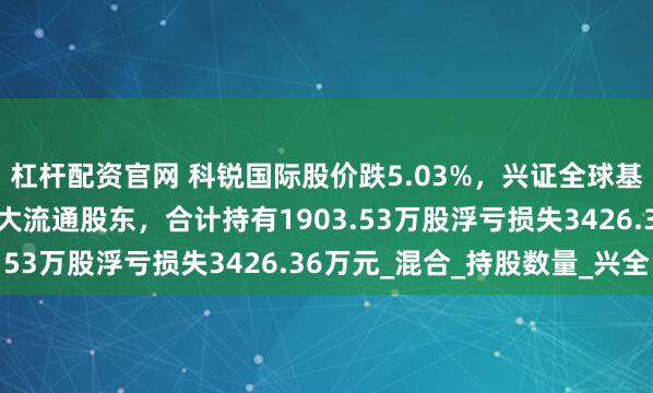 杠杆配资官网 科锐国际股价跌5.03%，兴证全球基金旗下5只基金位居十大流通股东，合计持有1903.53万股浮亏损失3426.36万元_混合_持股数量_兴全