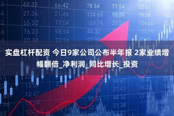 实盘杠杆配资 今日9家公司公布半年报 2家业绩增幅翻倍_净利润_同比增长_投资